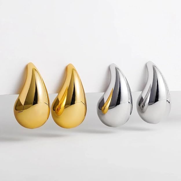 Shining Diva Fashion 2 Pairs Teardrop Earrings