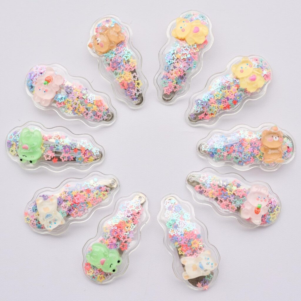 ANNACREATIONS Plastic Metal Sequins Transparent Hair Clips for Girls  Hair Accessories
