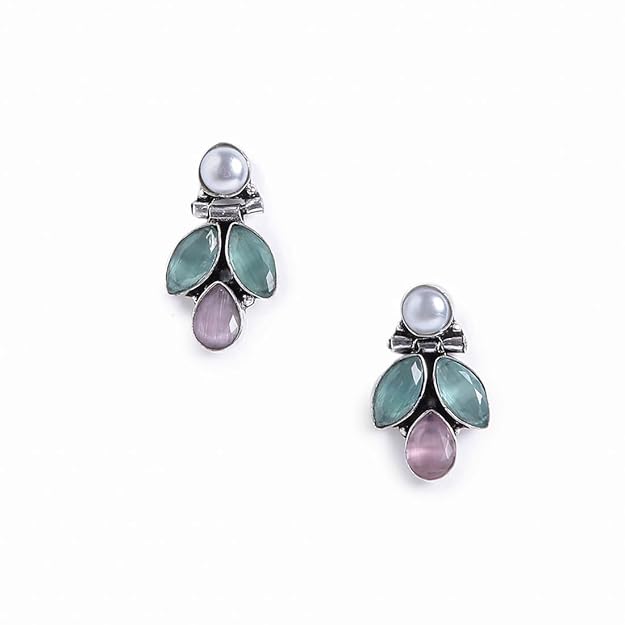 El Regalo Pearl Earrings – 925 Silver Plated Vintage Style Stud Earrings