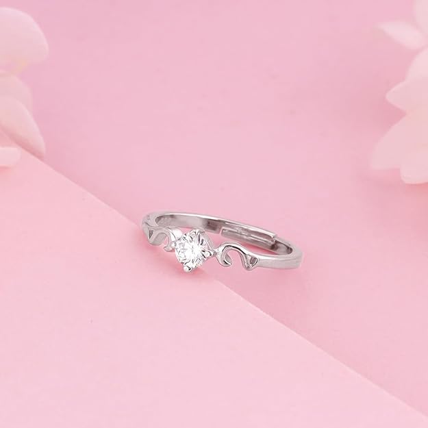 GIVA 925 Sterling Silver Zircon Beachy Waves Ring