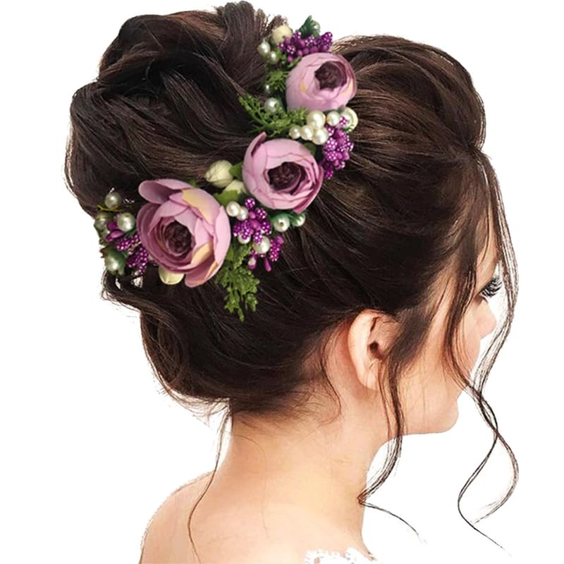 Hair Flair 2170 Artificial Rose Flowers Hair Vein Women Hair Accessories