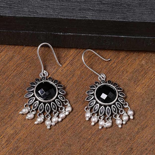 Voylla Work Essentials Round Cut Gem Earrings