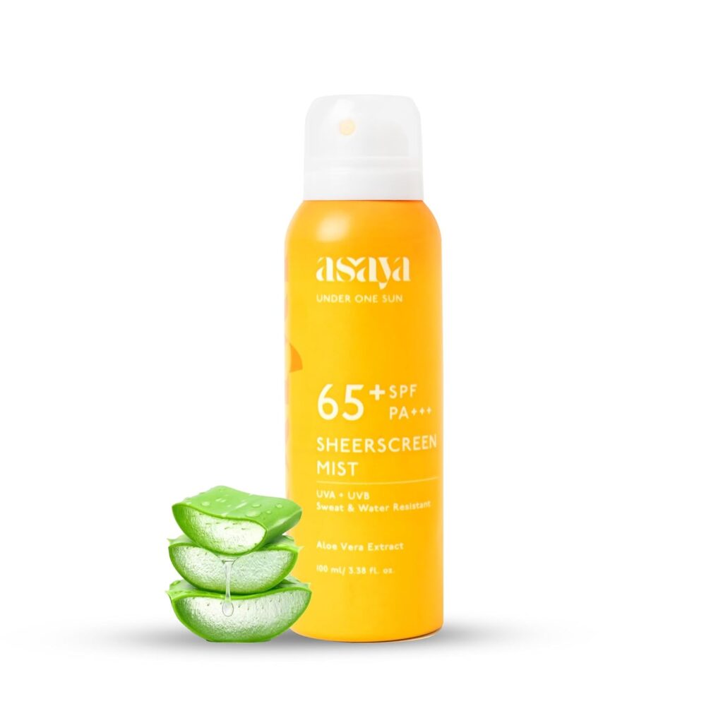 Asaya SPF 65+ PA+++ Waterproof Sunscreen Spray (Sheerscreen Mist)